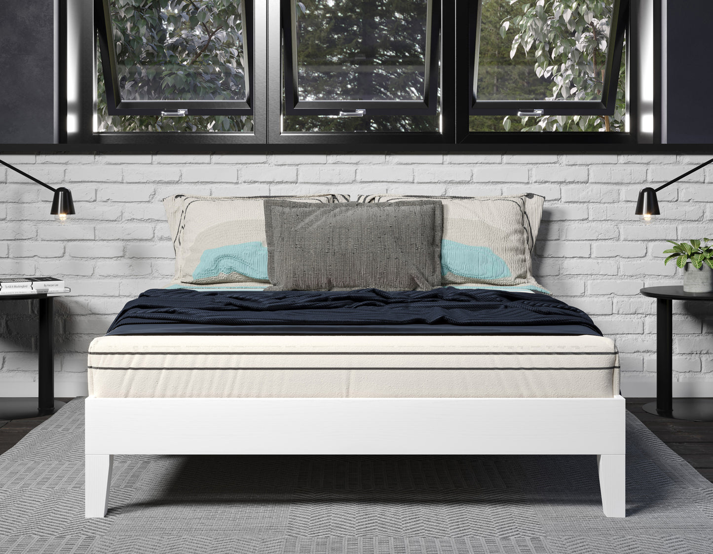 Nix Full Platform Bed, White