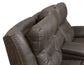 Aria Dual-Power Reclining Console Loveseat, Saddle Brown