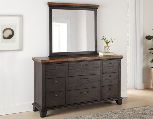 Bear Creek Dresser and Mirror, Brown