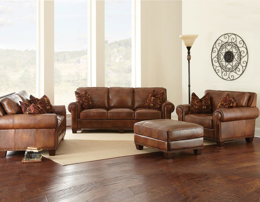 Silverado Leather 4-Piece Set
(Sofa, Loveseat, Chair & Ottoman)