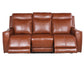 Natalia Leather Dual-Power Reclining Sofa, Coach