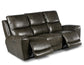 Laurel Leather Dual-Power Reclining Sofa, Grey