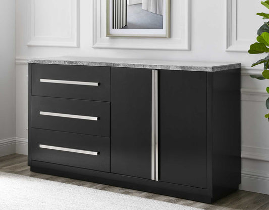 Camila Gray Marble Credenza