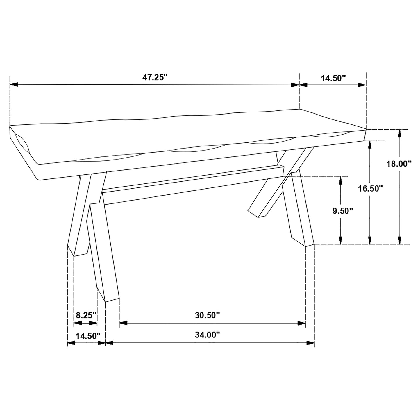 Alston 47-inch Solid Wood Dining Bench Knotty Nutmeg