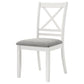 Hollis Cross Back Wood Dining Side Chair White (Set of 2)