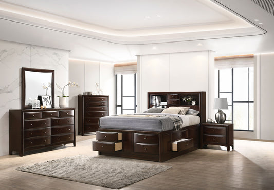 Phoenix 5-piece Eastern King Bedroom Set Cappuccino