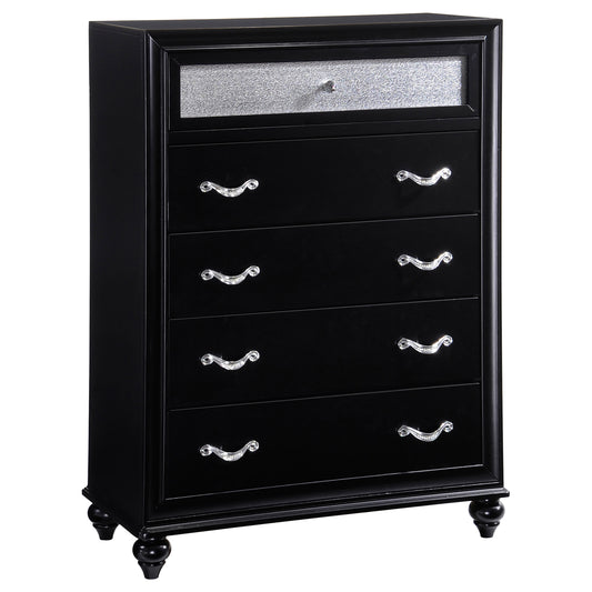 Barzini 5-drawer Bedroom Chest Black