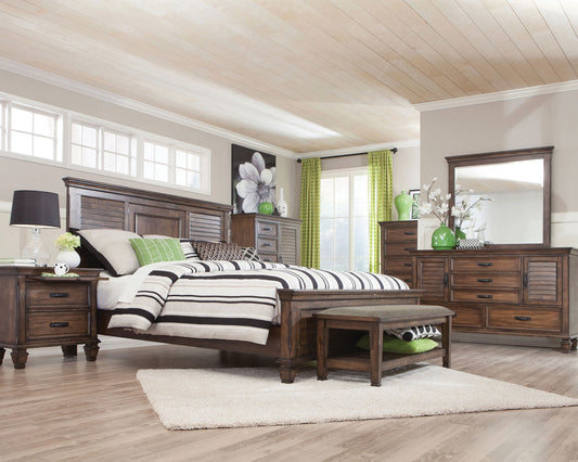 Franco 4-piece Eastern King Bedroom Set Burnished Oak