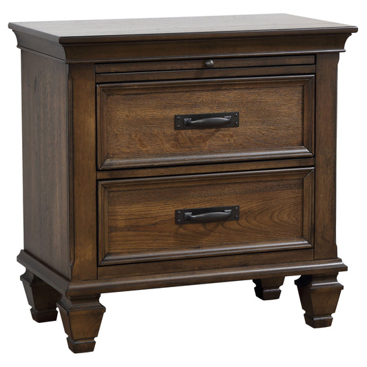 Franco 2-drawer Nightstand Burnished Oak