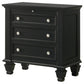 Sandy Beach 3-drawer Nightstand Black