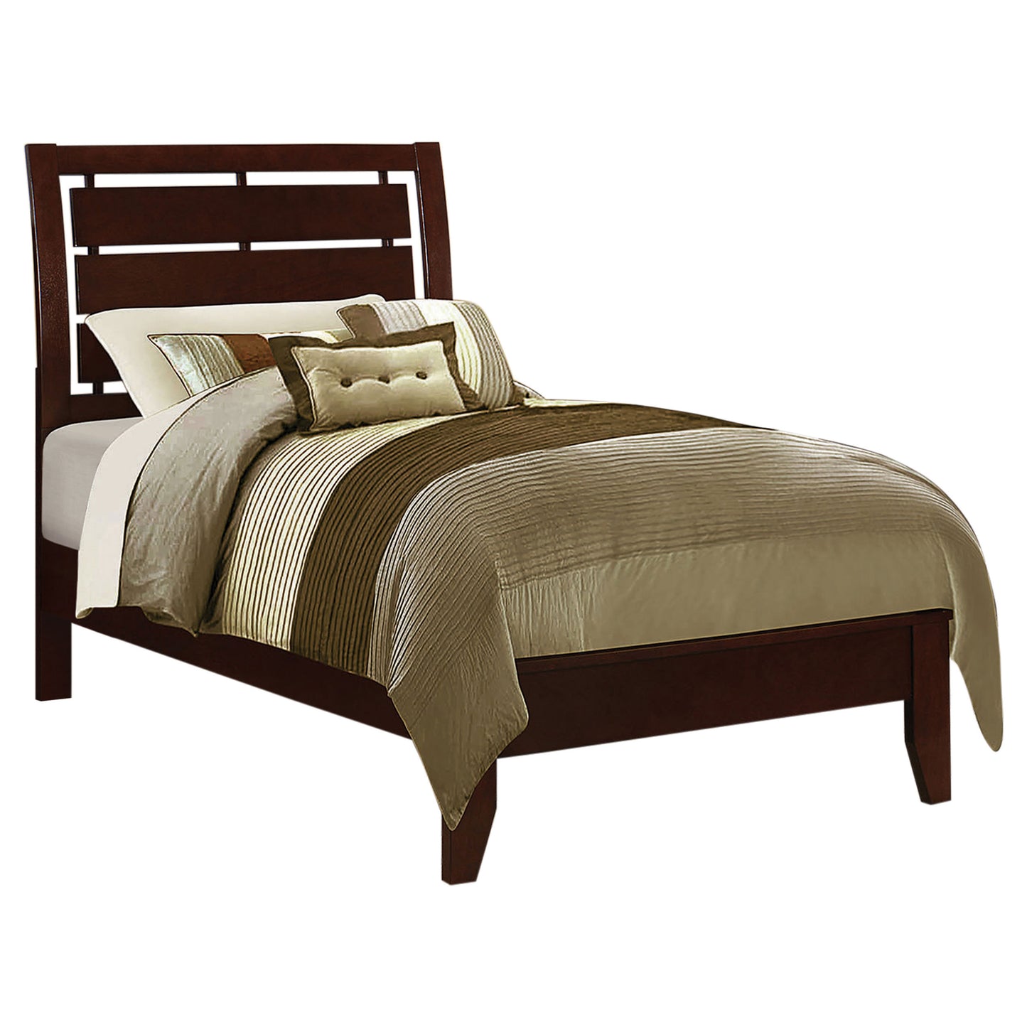 Serenity Wood Twin Panel Bed Rich Merlot