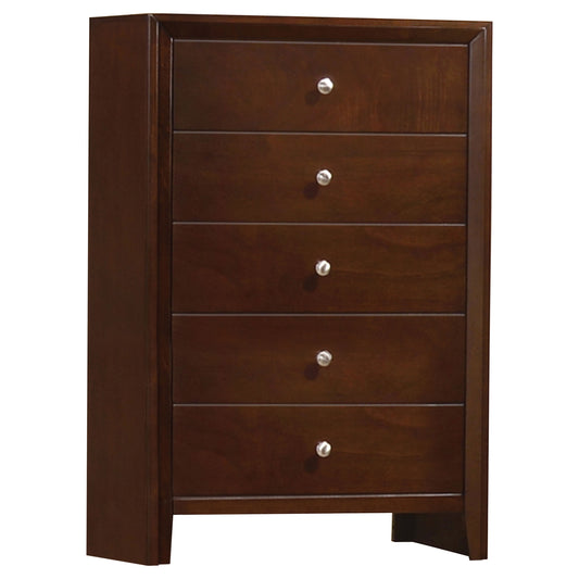 Serenity 5-drawer Bedroom Chest Rich Merlot