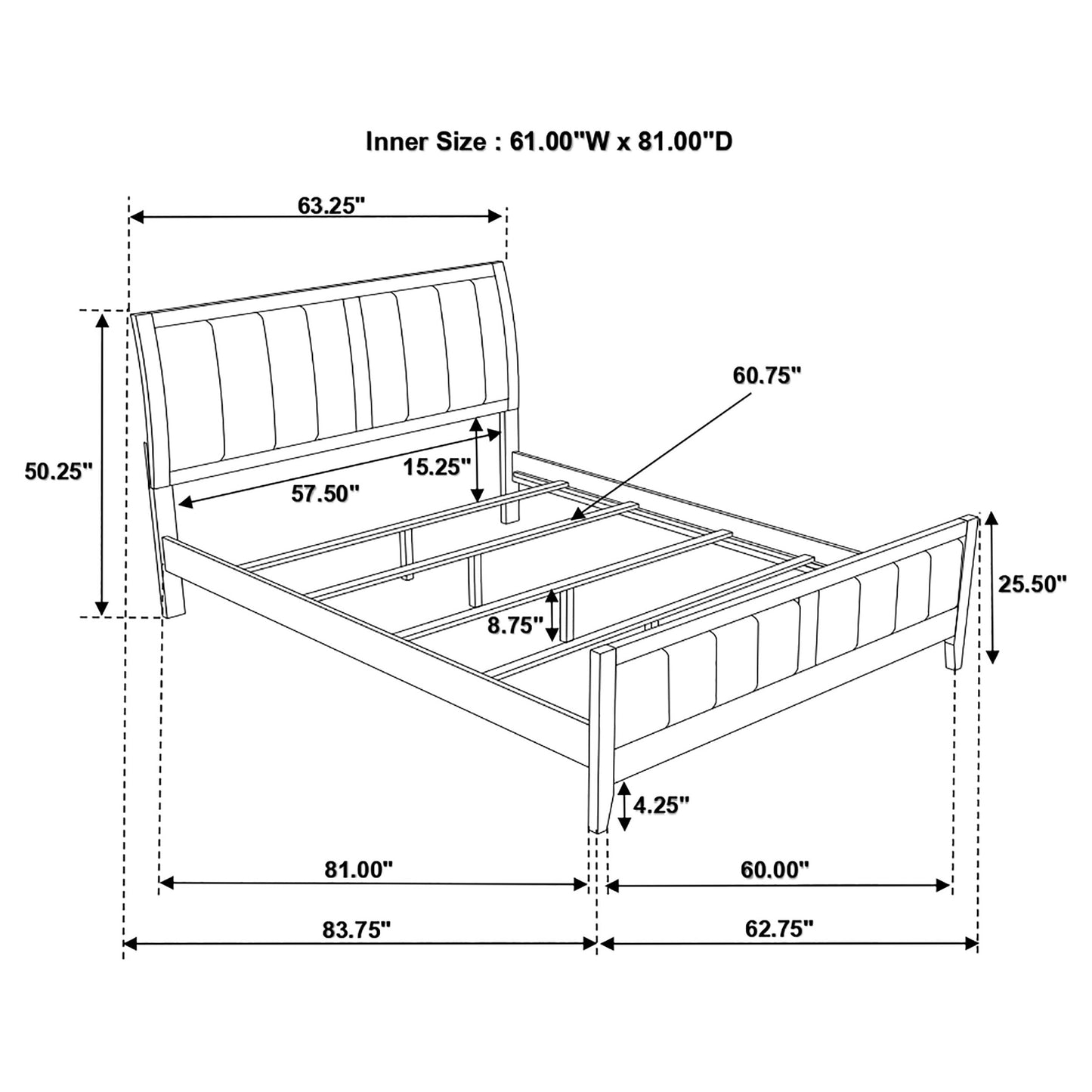 Carlton Wood Queen Panel Bed Cappuccino