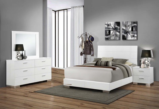 Felicity 4-piece Queen Bedroom Set White High Gloss