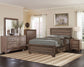 Kauffman Wood California King Storage Panel Bed Washed Taupe