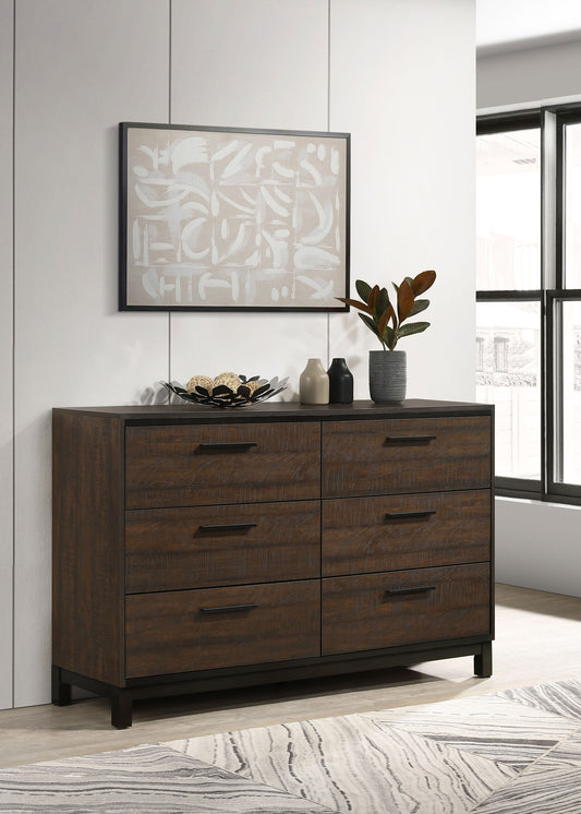 Edmonton 6-drawer Dresser Rustic Tobacco