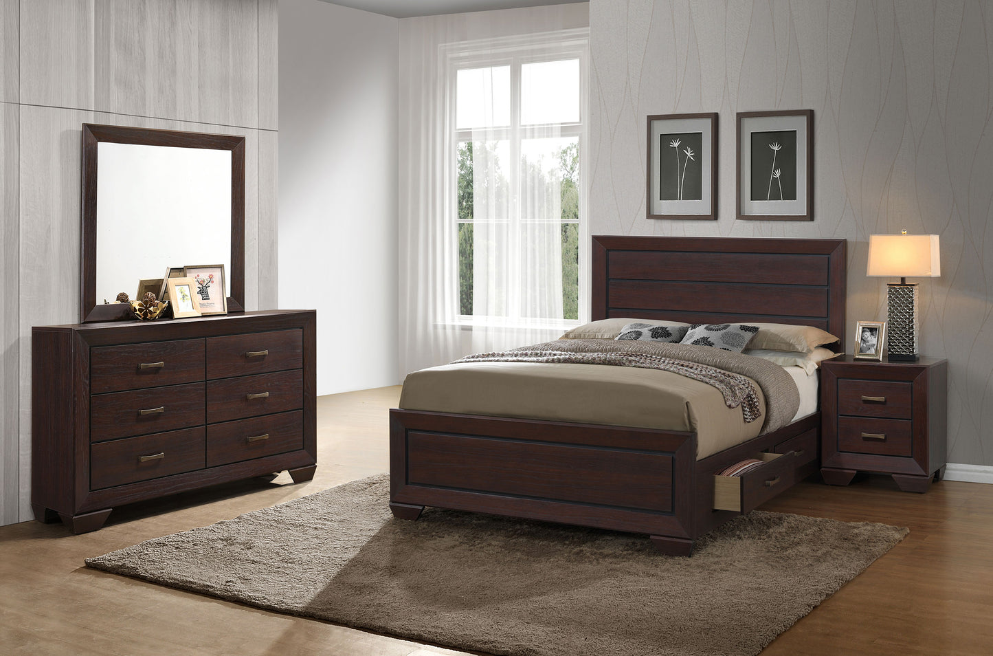 Kauffman 4-piece Queen Bedroom Set Dark Cocoa