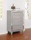 Leighton 5-drawer Bedroom Chest Metallic Mercury