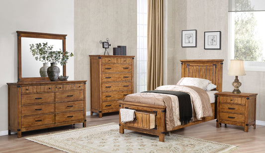 Brenner 4-piece Twin Bedroom Set Rustic Honey