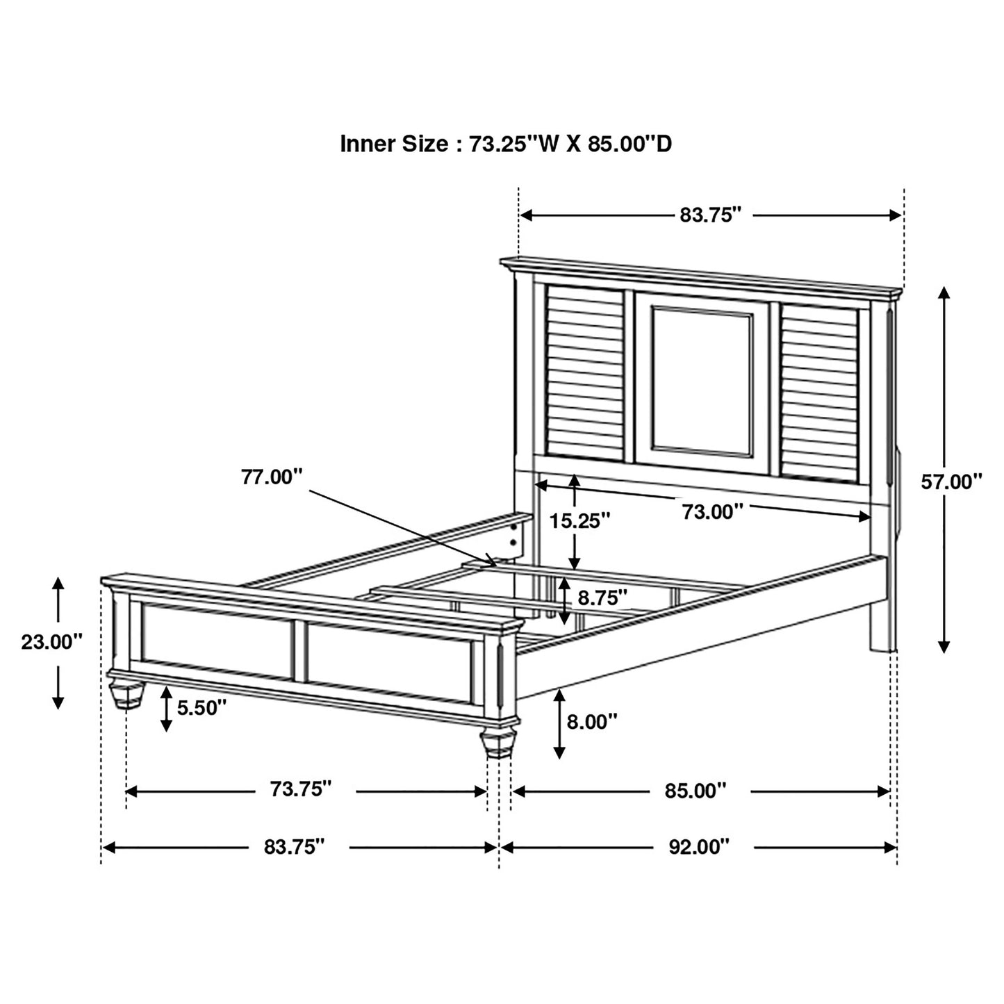 Franco 4-piece California King Bedroom Set Distressed White