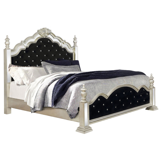 Heidi 4-piece Queen Bedroom Set Metallic Platinum