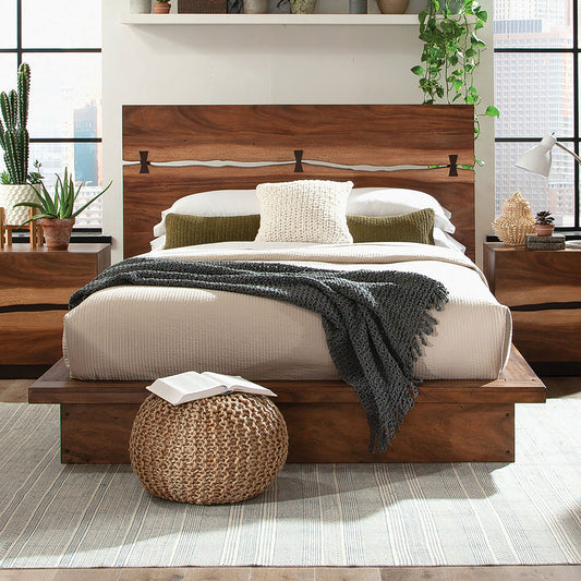 Winslow Wood California King Panel Bed Smokey Walnut