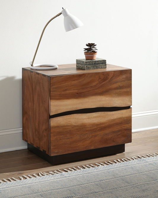 Winslow 2-drawer Nightstand Smokey Walnut