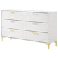 Kendall 6-drawer Dresser White