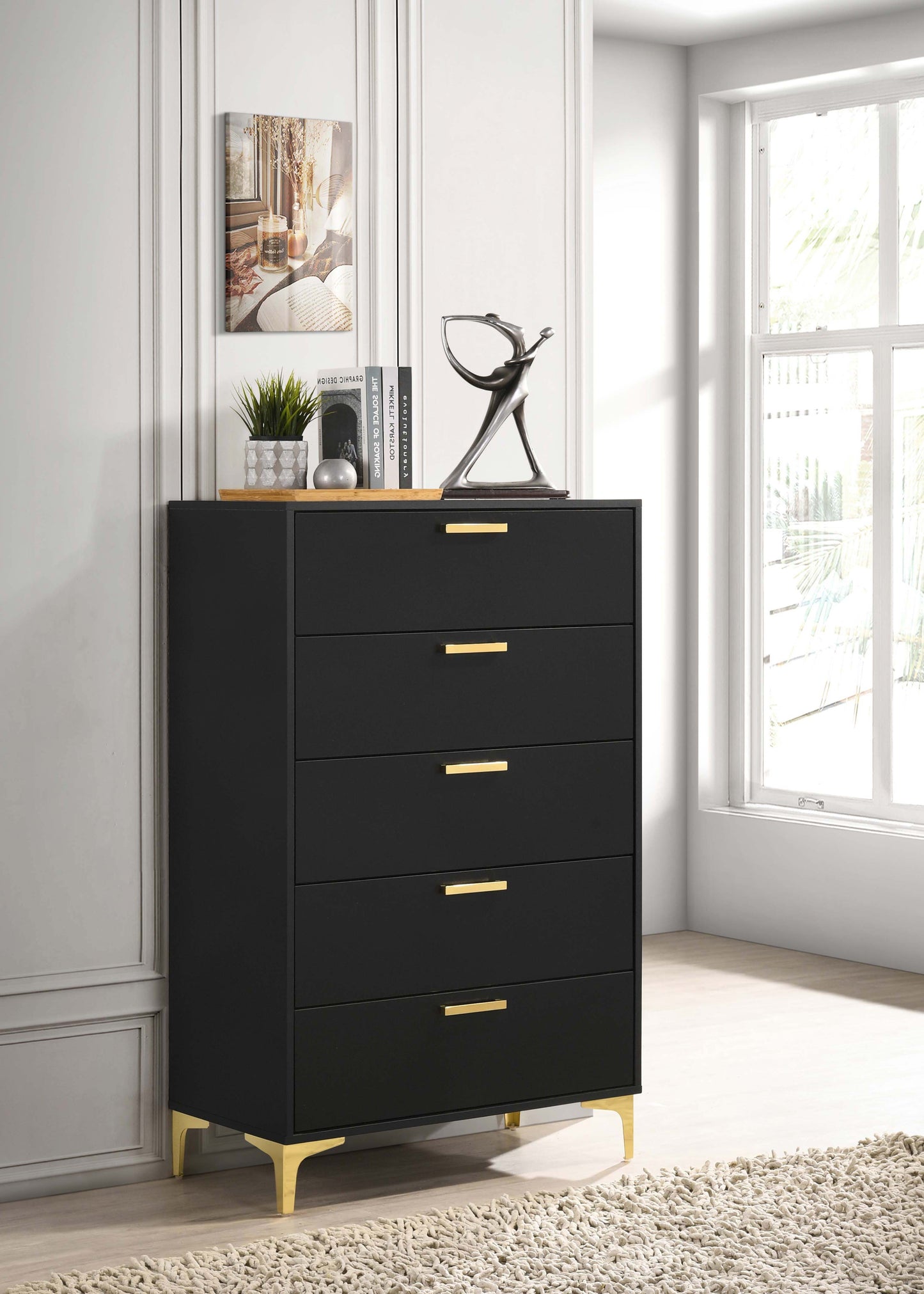 Kendall 5-drawer Bedroom Chest Black