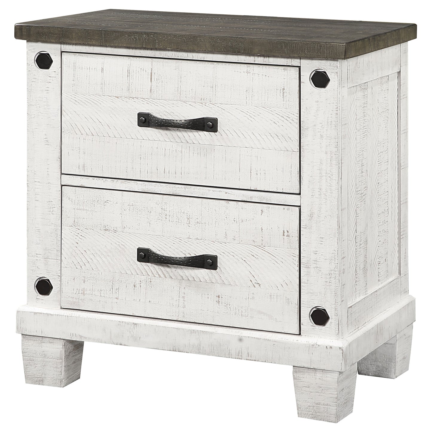 Lilith 2-drawer Nightstand Distressed White