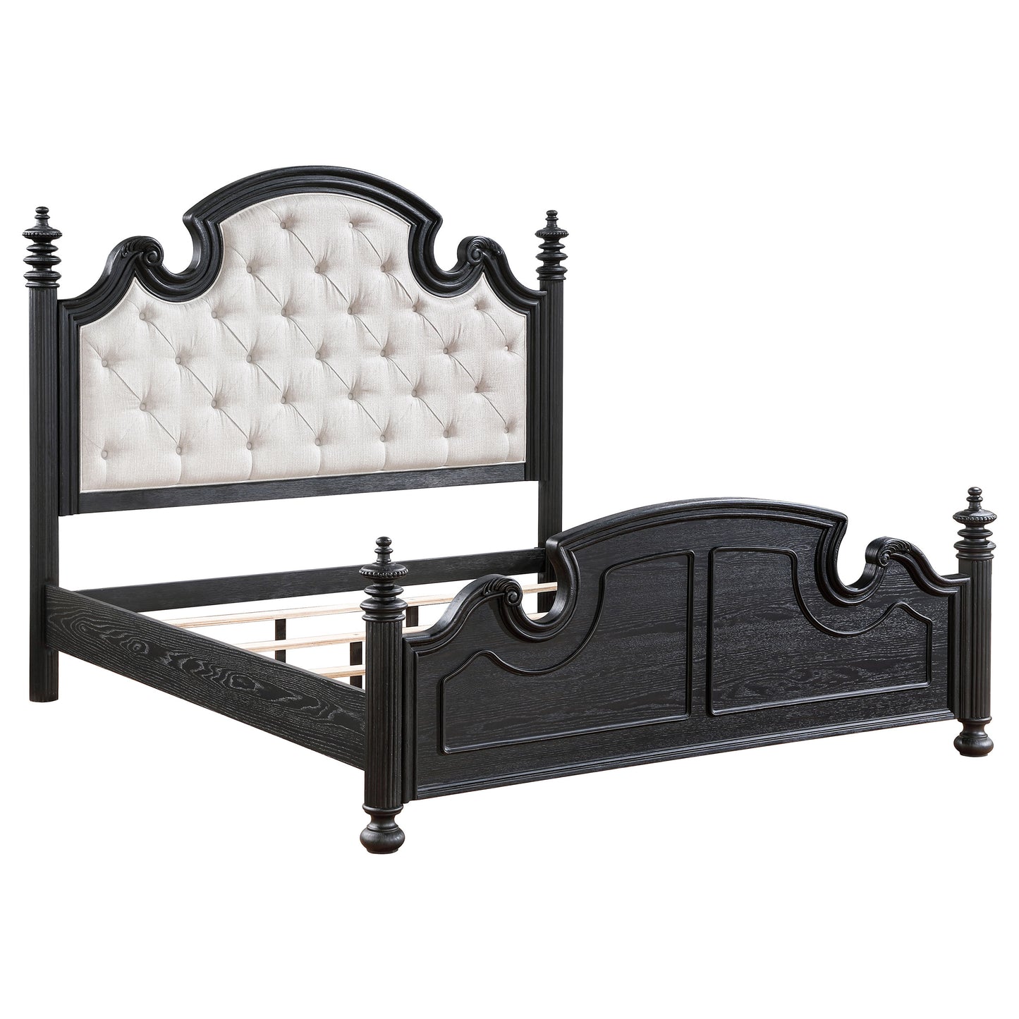 Celina Wood Queen Poster Bed Black