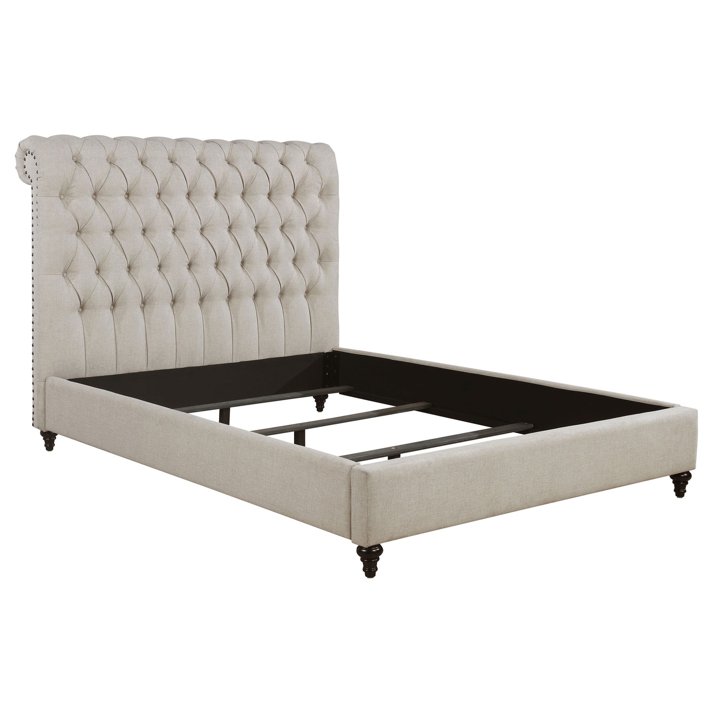 Devon 57-inch Upholstered Eastern King Panel Bed Beige