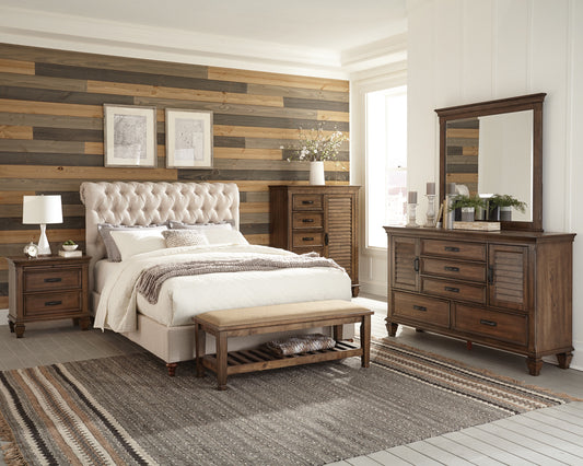 Devon 4-piece Queen Bedroom Set Burnished Oak