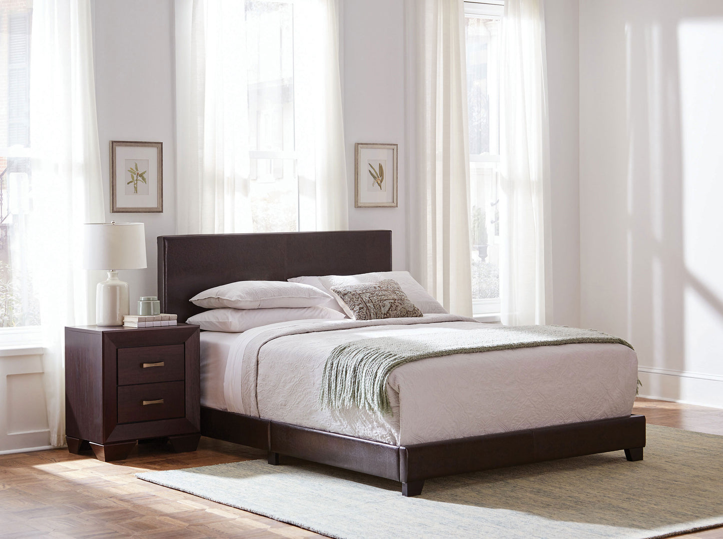 Dorian Upholstered Queen Panel Bed Brown