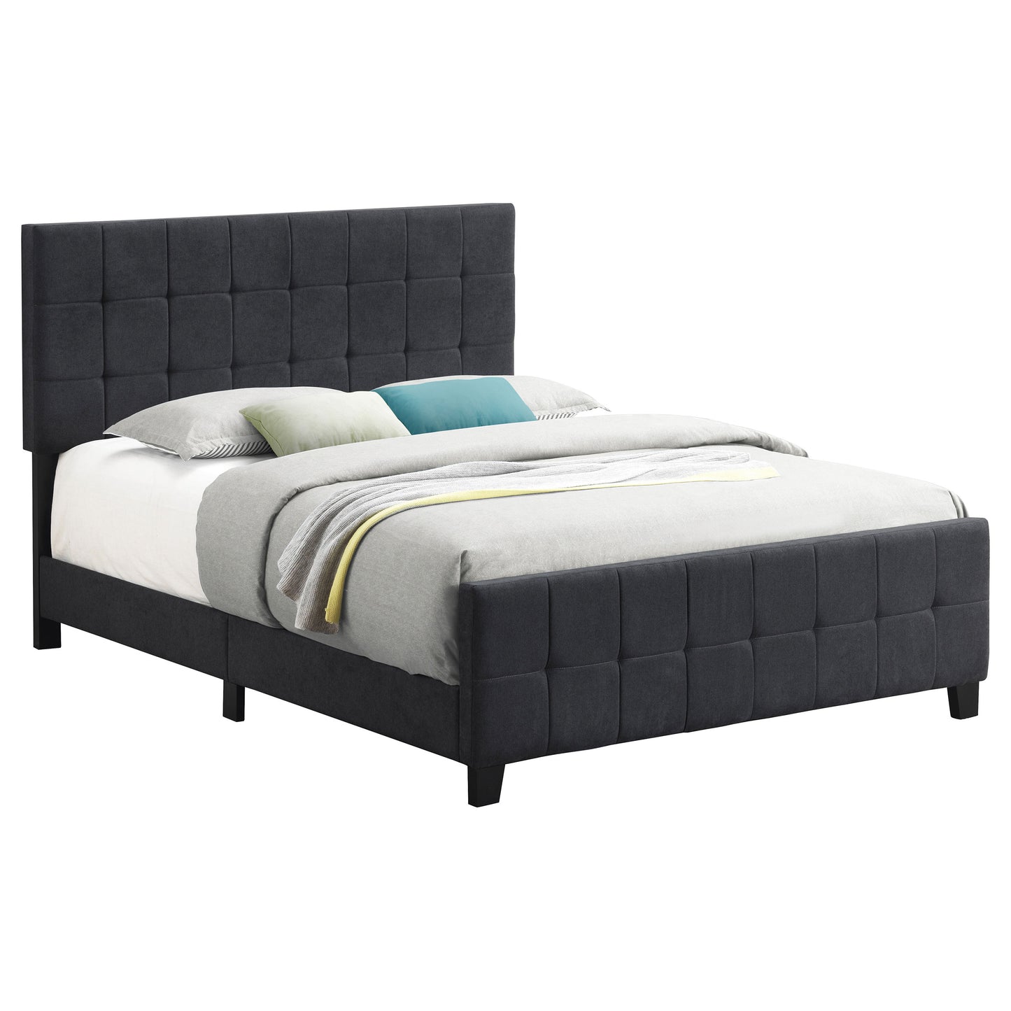 Fairfield Upholstered Queen Panel Bed Dark Grey