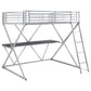 Hyde Metal Full Workstation Loft Bed Silver