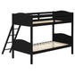 Arlo Wood Twin Over Twin Bunk Bed Black