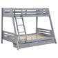 Trisha 2-drawer Wood Twin Over Full Bunk Bed Grey