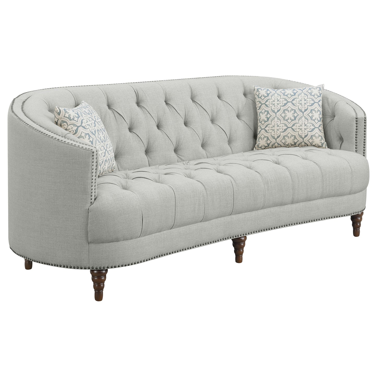 Avonlea Upholstered Sloped Arm Sofa Grey Fabric