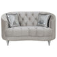 Avonlea Upholstered Sloped Arm Loveseat Grey Velvet