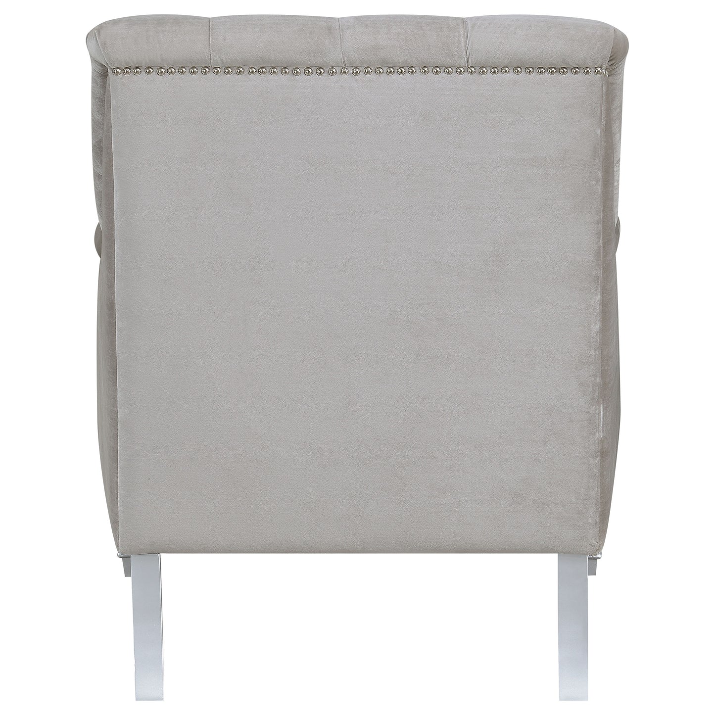 Avonlea Velvet Upholstered Sloped Arm Chair Grey Velvet