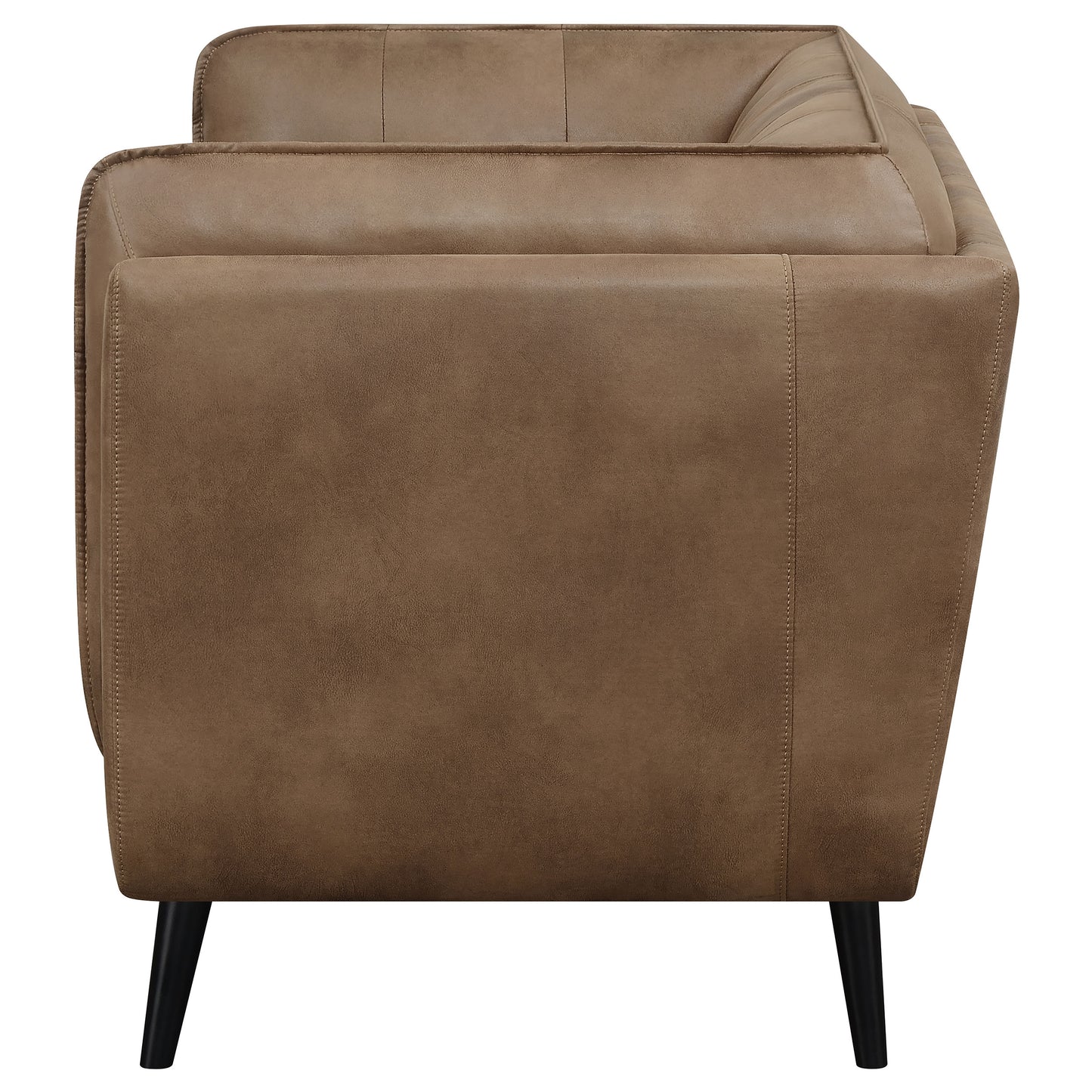 Thatcher Upholstered Tuxedo Arm Tufted Loveseat Brown