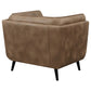 Thatcher Upholstered Tuxedo Arm Tufted Accent Chair Brown