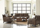 Leaton Upholstered Recessed Arm Sofa Brown Sugar