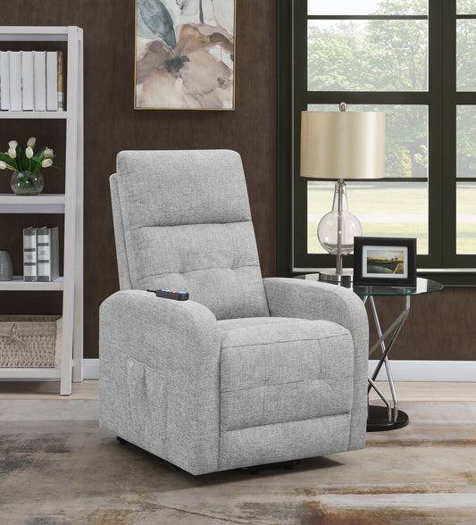 Howie Upholstered Power Lift Massage Chair Grey