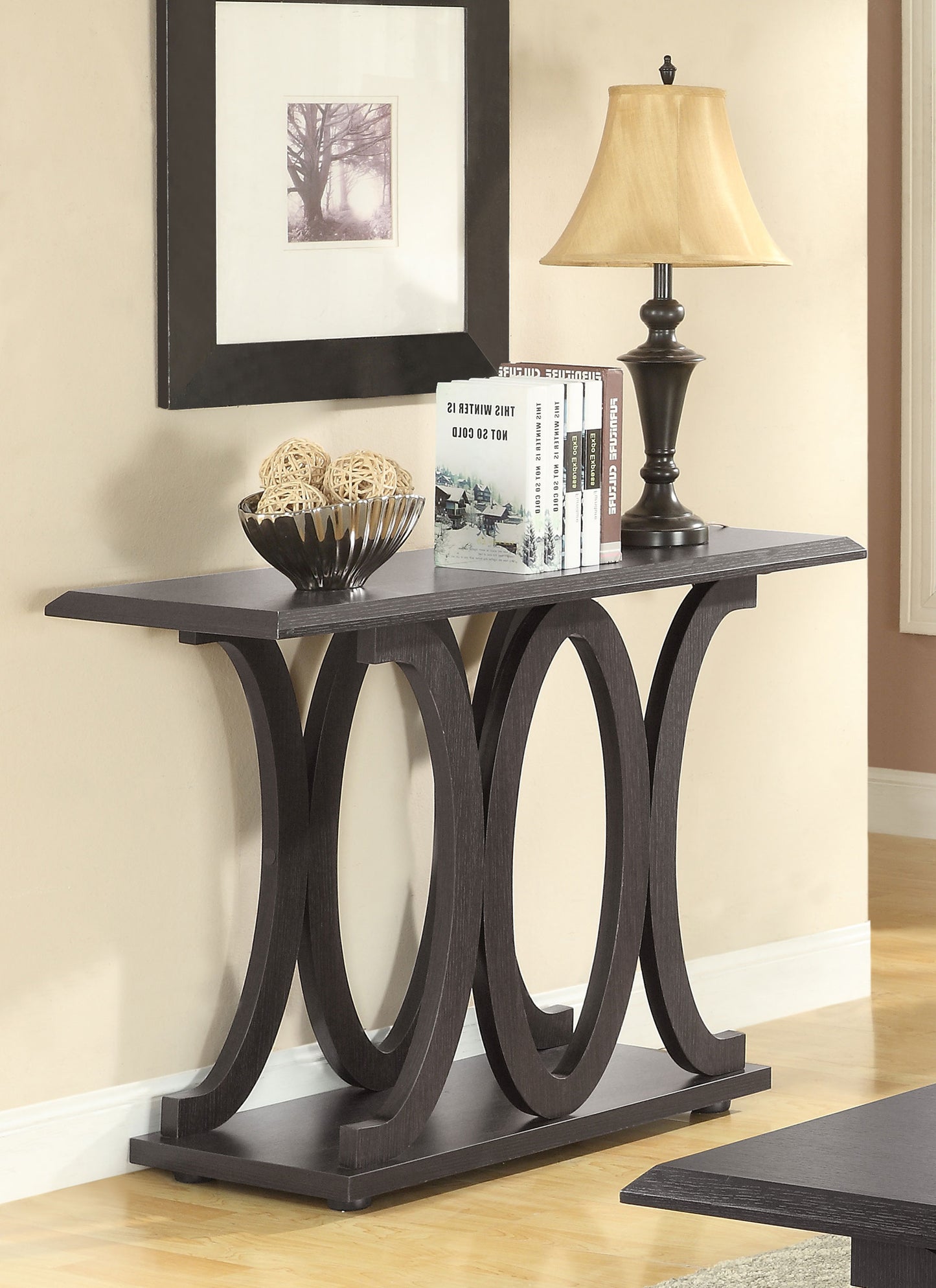 Shelly Engineered Wood Entryway Console Table Cappuccino