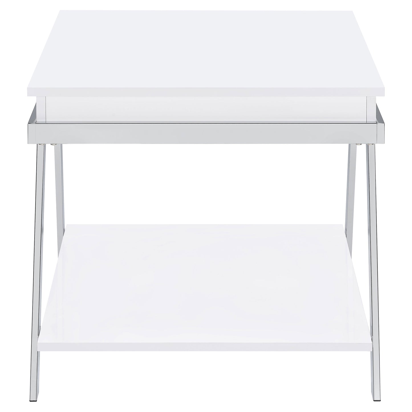 Marcia Rectangular Side End Table White High Gloss