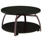 Dacre Round Engineered Wood Top Coffee Table Dark Charcoal