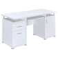 Tracy 55-inch 2-drawer Office Computer Desk White