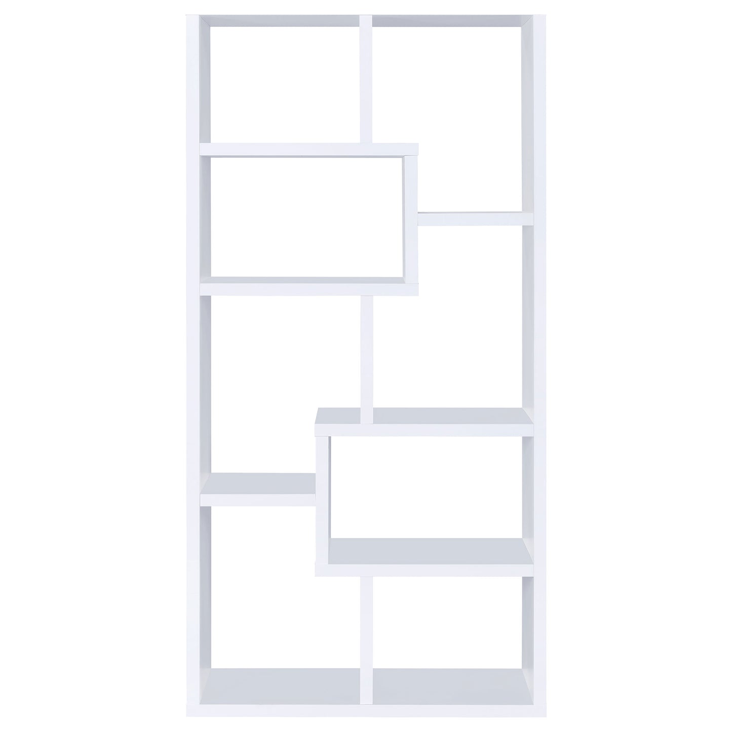 Theo 71-inch 7-shelf Bookshelf White